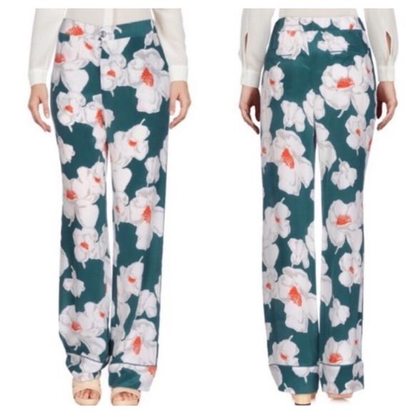 Equipment Pants - Equipment 100% Silk Casual Long Floral Pants XS